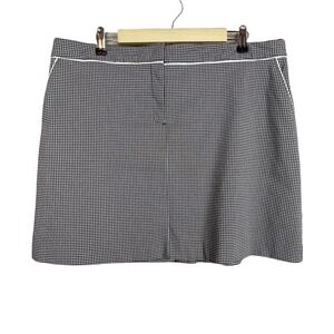 Izod Performx Women's Skort Sz 16 Black White Plaid Stretch Golf Tennis Skirt